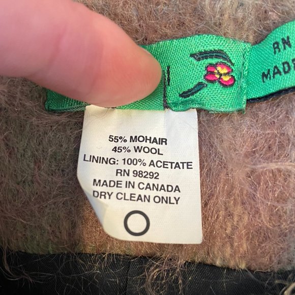 Tibi Plaid Fuzzy Mohair Cropped Pea Coat - Picture 3 of 5